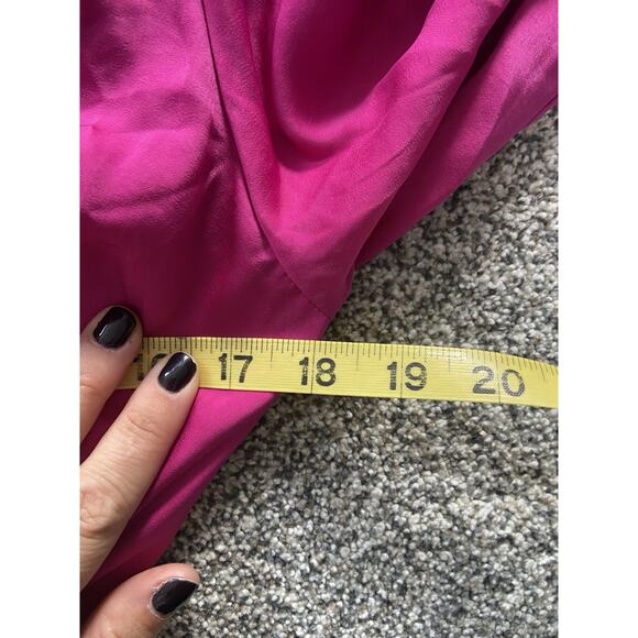 Banana Republic Factory Cropped Wrap Blouse Size 6 Dragon Fruit Pink LongSleeve - Picture 8 of 11